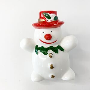 Vintage Snowman Plug In Light Christmas Midwest of Cannon Falls Ceramic Night
